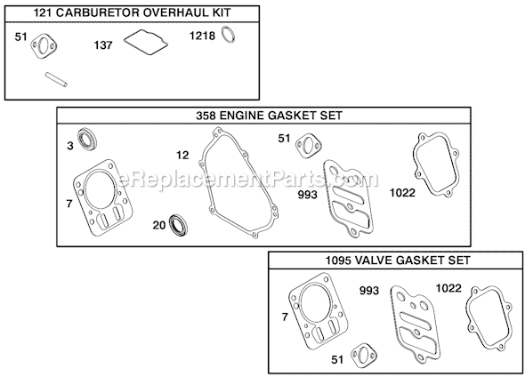 Page I Diagram and Parts List for 124335SERIES 8101, 8102, 8103 Briggs and Stratton Engine